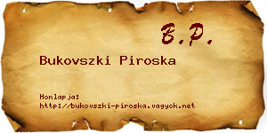 Bukovszki Piroska névjegykártya
