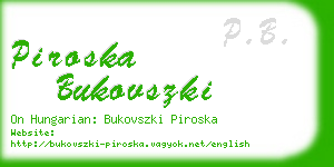 piroska bukovszki business card